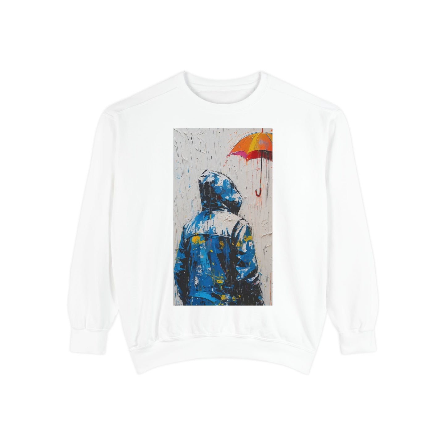 Colorful Umbrella Sweatshirt, Cozy Unisex Crewneck, Art-Inspired Apparel, Gift for Art Lovers, Casual Fall Fashion