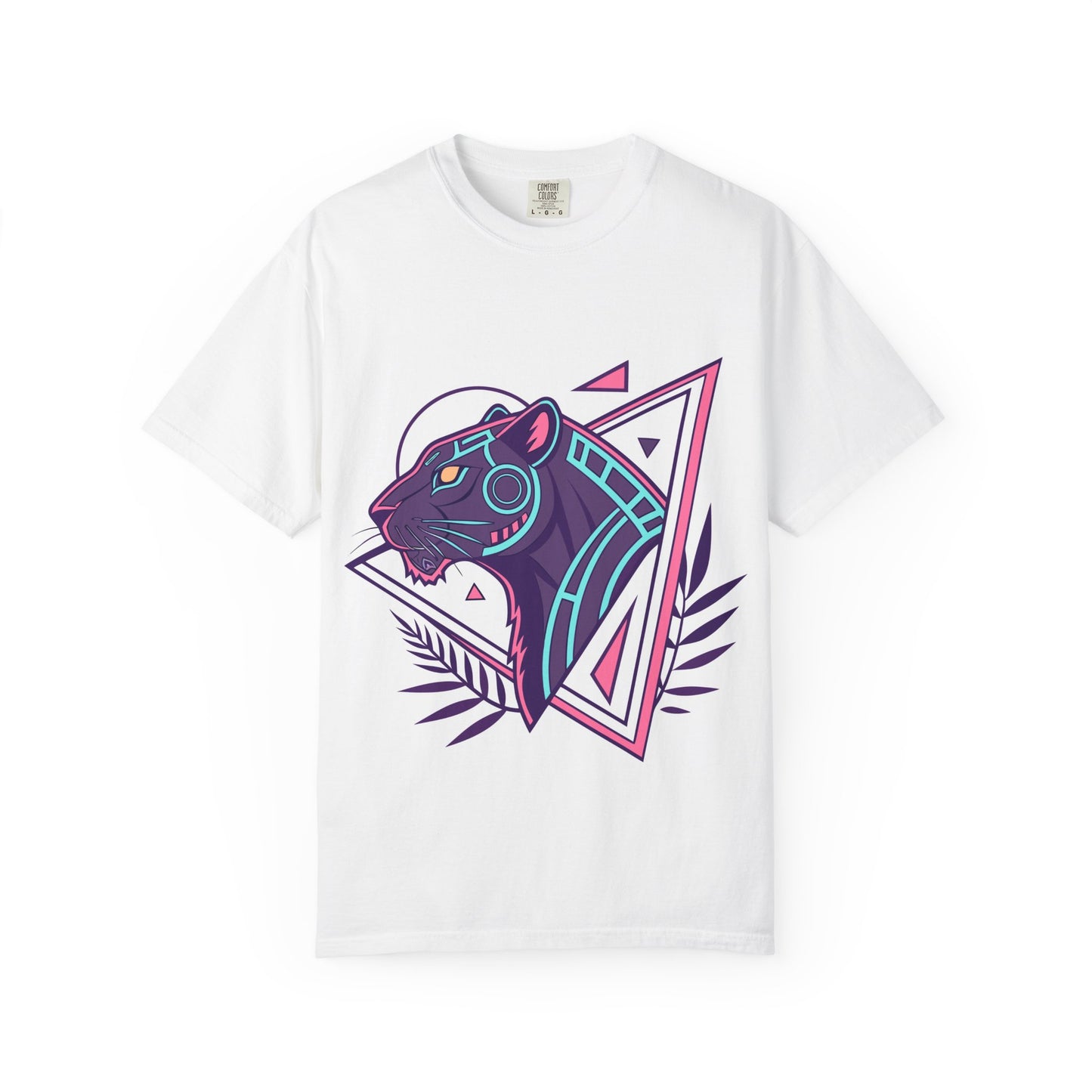 Cyber Panther Neon Techwear T-Shirt Futuristic Street Style Graphic Tee cyberpunk panther shirt