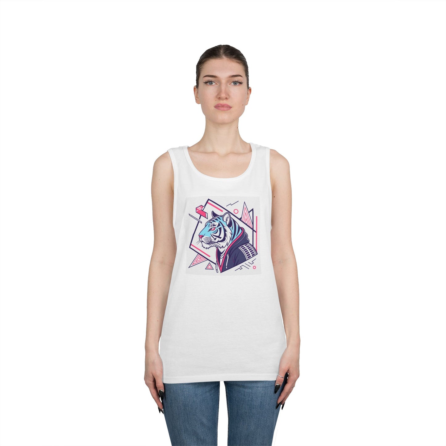 Bold Tiger Graphic Tank Top, Unisex Casual Wear, Summer Outfit, Graphic Tee for Men and Women, Cool Gift Idea, Streetwear Style