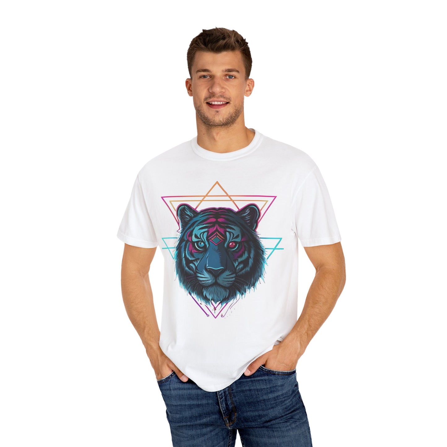 Vibrant Tiger Graphic Tee, Unique Unisex T-Shirt, Trendy Streetwear, Animal Lover Gift, Cool Summer Shirt