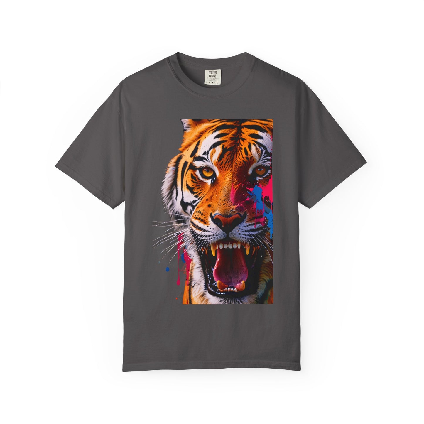 Fierce Tiger Graphic T-Shirt | Unisex Garment-Dyed Tee, Wild Animal Shirt, Nature Lover Gift, Statement Tee, Birthday and Casual Wear