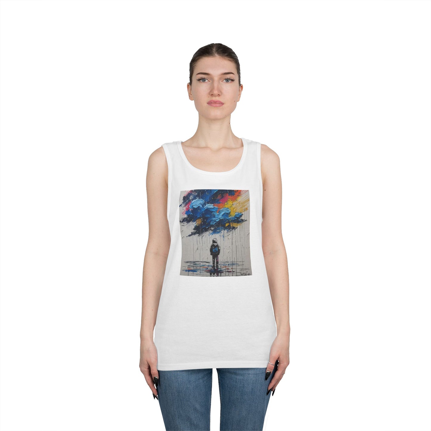 Artistic Unisex Heavy Cotton Tank Top - Inspirational Wall Art, Unique Graphic Tee, Summer Fashion, Gift for Art Lovers, Casual Wear