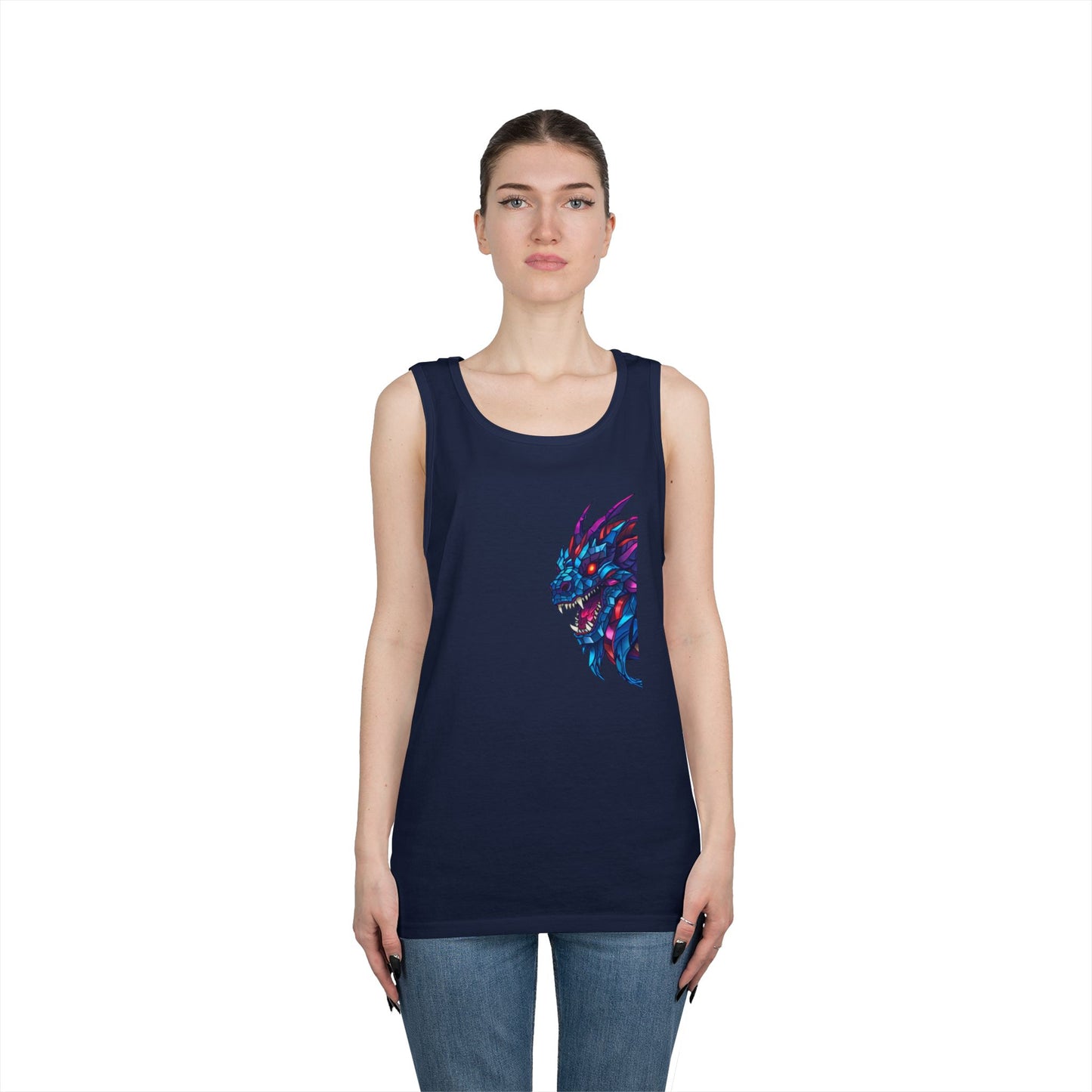 Fierce Lion Graphic Tank Top, Unisex Heavy Cotton Sleeveless Tee, Festival Wear, Summer Style, Gift for Animal Lovers