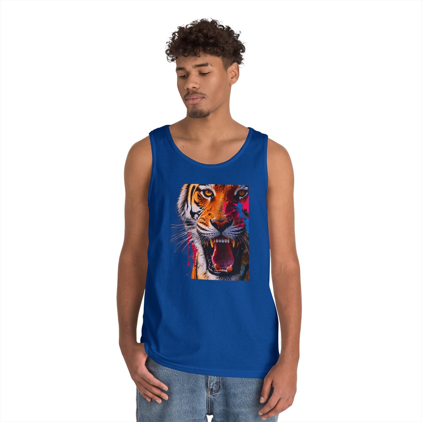 Bold Tiger Graphic Unisex Tank Top, Summer Attire, Animal Lover Gift, Fitness Shirt, Inspirational Apparel, Birthday Present