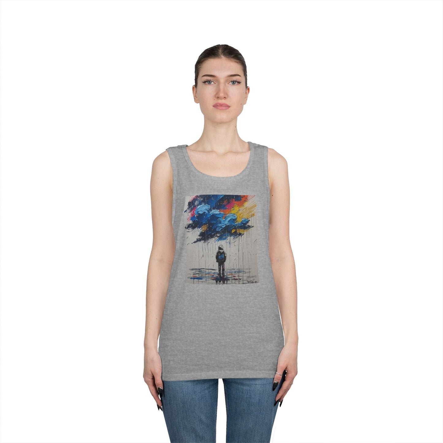 Artistic Unisex Heavy Cotton Tank Top - Inspirational Wall Art, Unique Graphic Tee, Summer Fashion, Gift for Art Lovers, Casual Wear