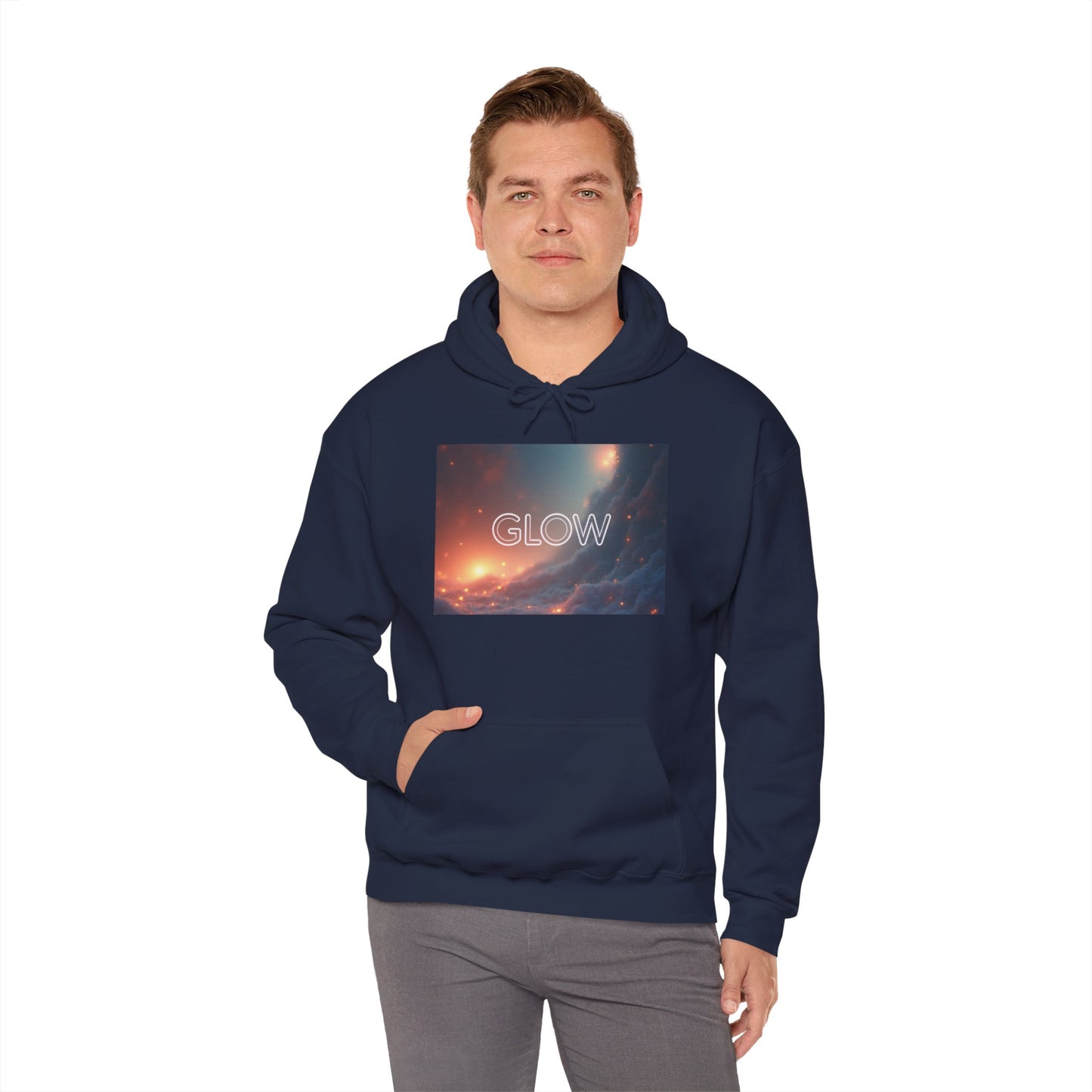 Glow Space Hoodie — Cosmic Typography Pullover