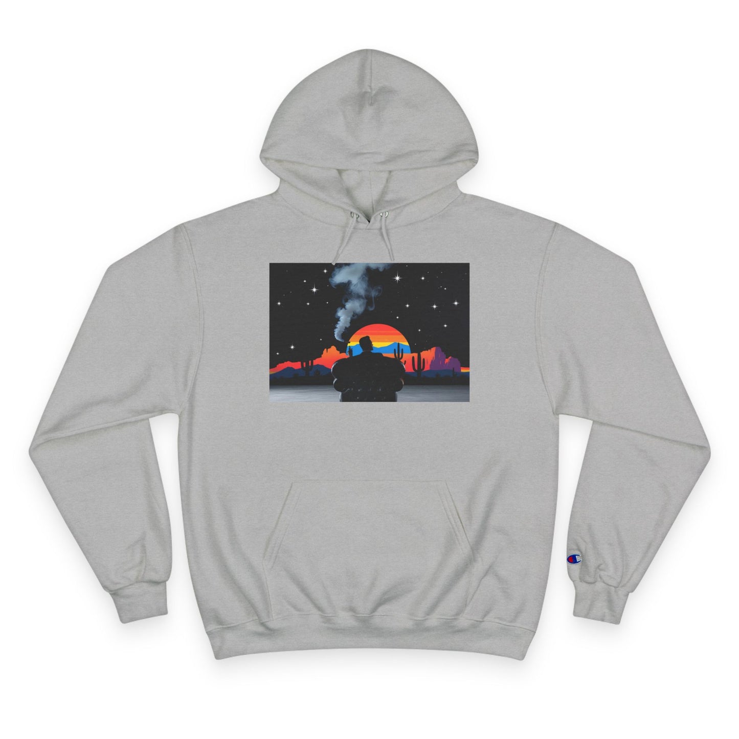 Retro Sunset Champion Hoodie, Cozy Pullover for Adventure Lovers, Gift for Fall, Unisex Hoodie, Vintage Vibe, Road Trip Essential
