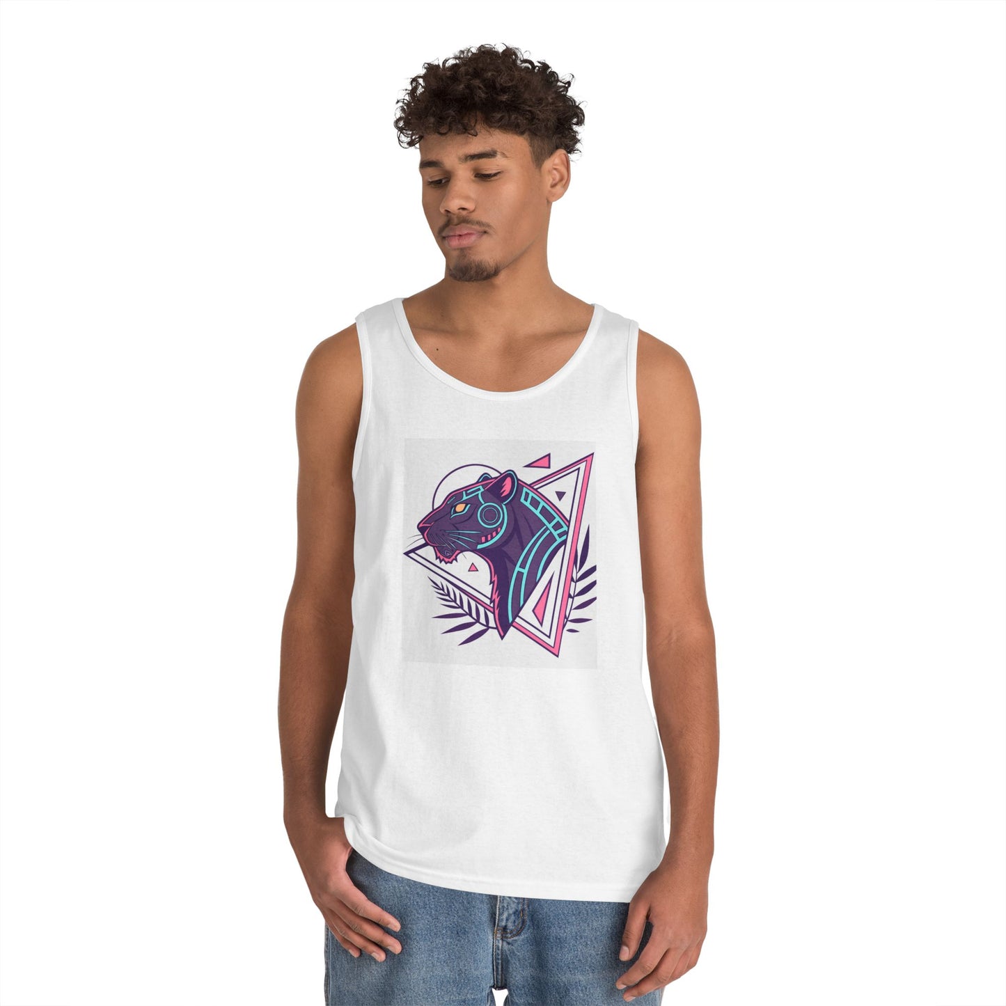 Bold Panther Graphic Tank Top, Casual Summer Wear, Gym Workout Tank, Gifts for Animal Lovers, Festival Apparel, Unique Graphic Tee