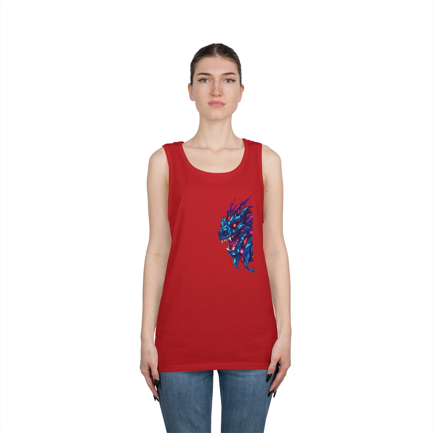 Fierce Lion Graphic Tank Top, Unisex Heavy Cotton Sleeveless Tee, Festival Wear, Summer Style, Gift for Animal Lovers