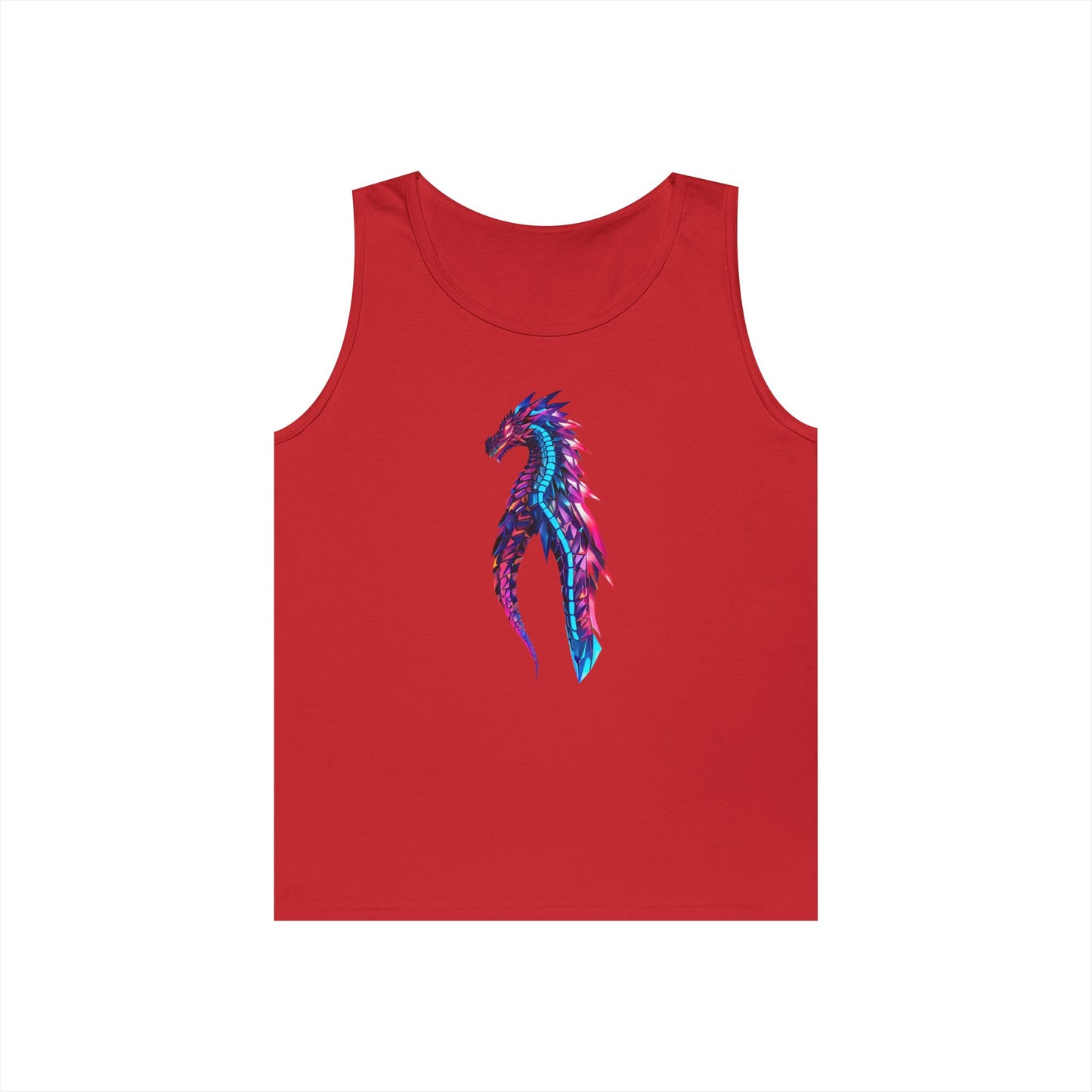 Dragon Art Unisex Heavy Cotton Tank Top, Casual Wear, Summer Fashion, Festival Outfit, Gift for Dragon Lovers