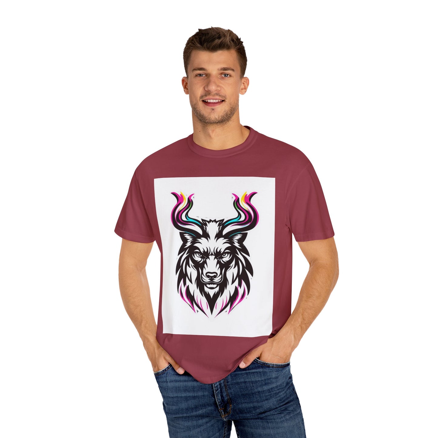 Colorful Graphic Tee with Animal Design, Unisex Garment-Dyed T-Shirt, Casual Wear, Gift for Animal Lovers, Summer Fashion