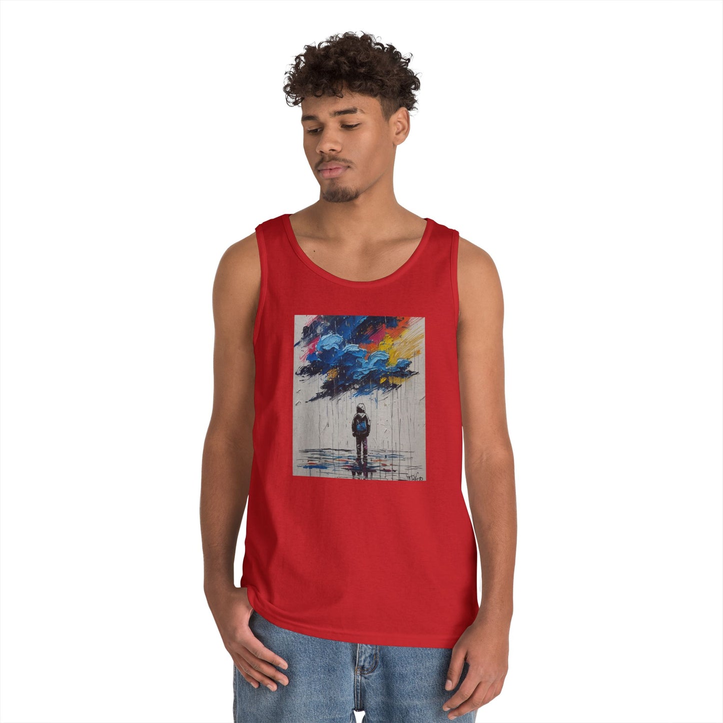 Artistic Unisex Heavy Cotton Tank Top - Inspirational Wall Art, Unique Graphic Tee, Summer Fashion, Gift for Art Lovers, Casual Wear