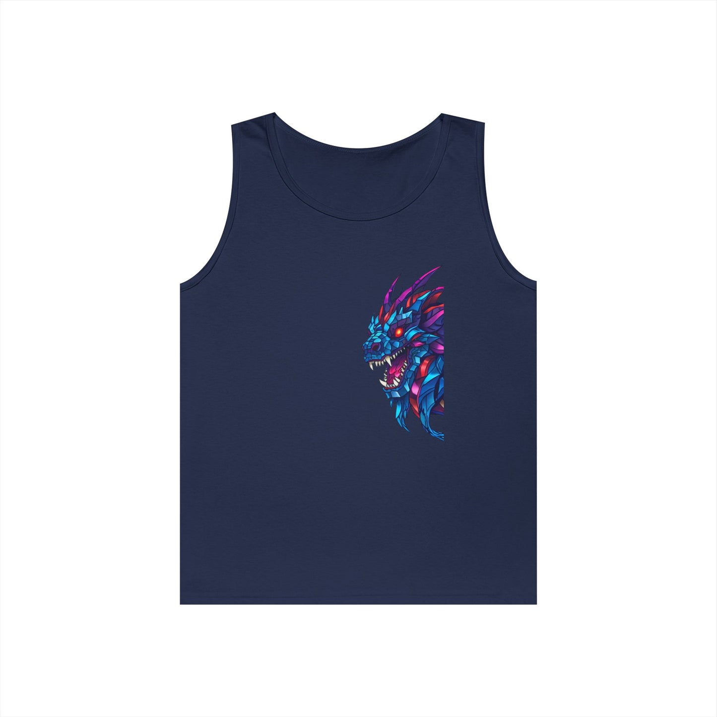 Fierce Lion Graphic Tank Top, Unisex Heavy Cotton Sleeveless Tee, Festival Wear, Summer Style, Gift for Animal Lovers