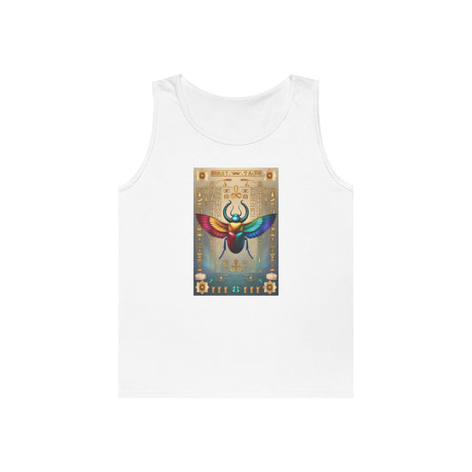 Vibrant Scarab Tank Top for Creatives, Unisex Fashion, Graphic Tees, Summer Wardrobe Essential, Unique Gift Idea