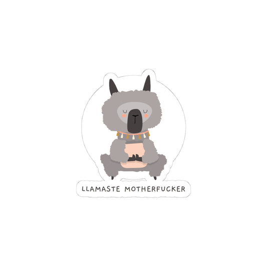 Llamaste Motherfucker Kiss-Cut Sticker — Funny Yoga Llama Vinyl Decal