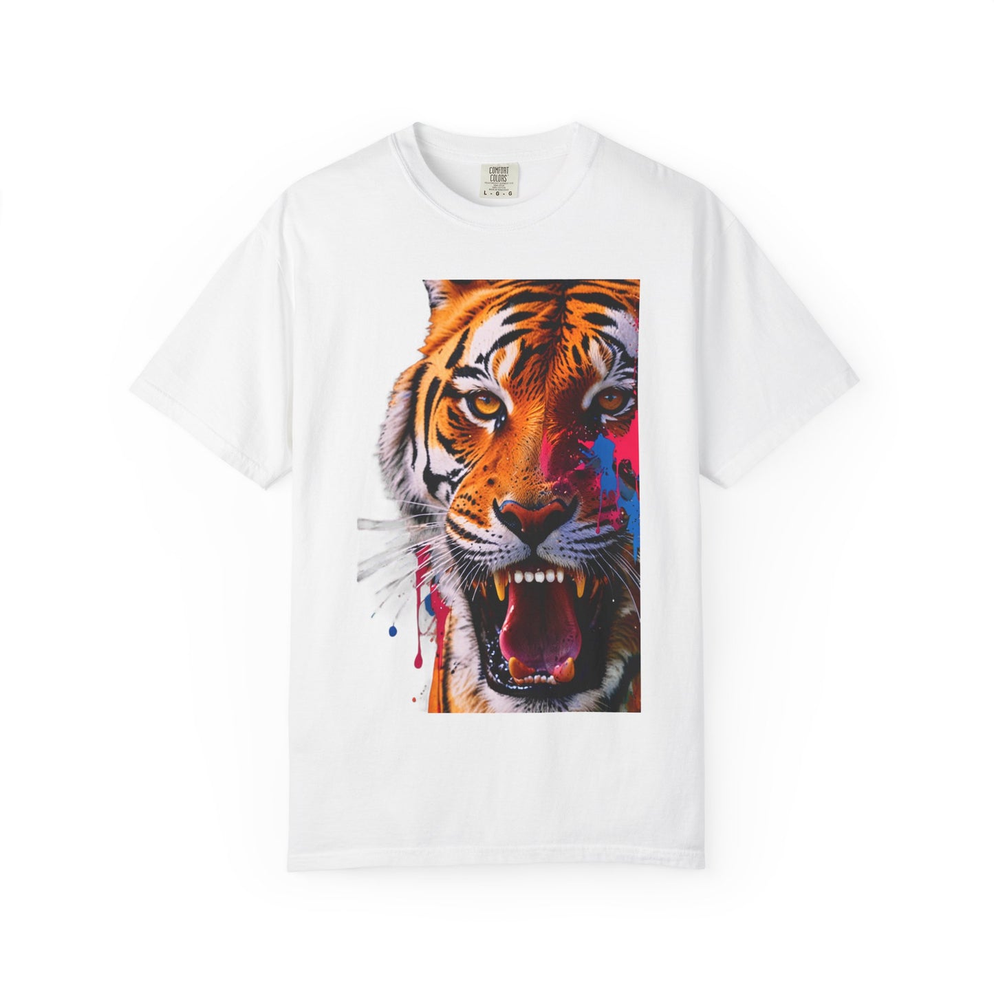 Fierce Tiger Graphic T-Shirt | Unisex Garment-Dyed Tee, Wild Animal Shirt, Nature Lover Gift, Statement Tee, Birthday and Casual Wear