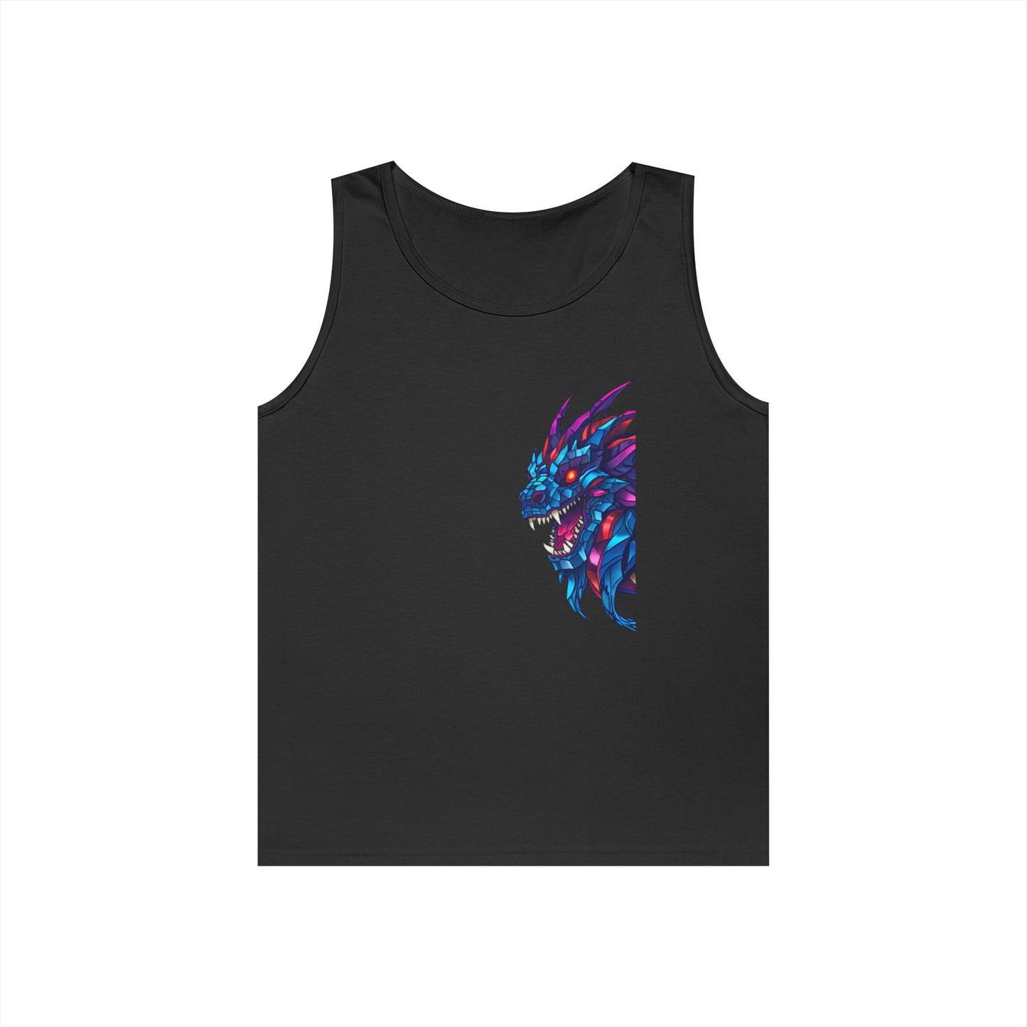 Fierce Lion Graphic Tank Top, Unisex Heavy Cotton Sleeveless Tee, Festival Wear, Summer Style, Gift for Animal Lovers
