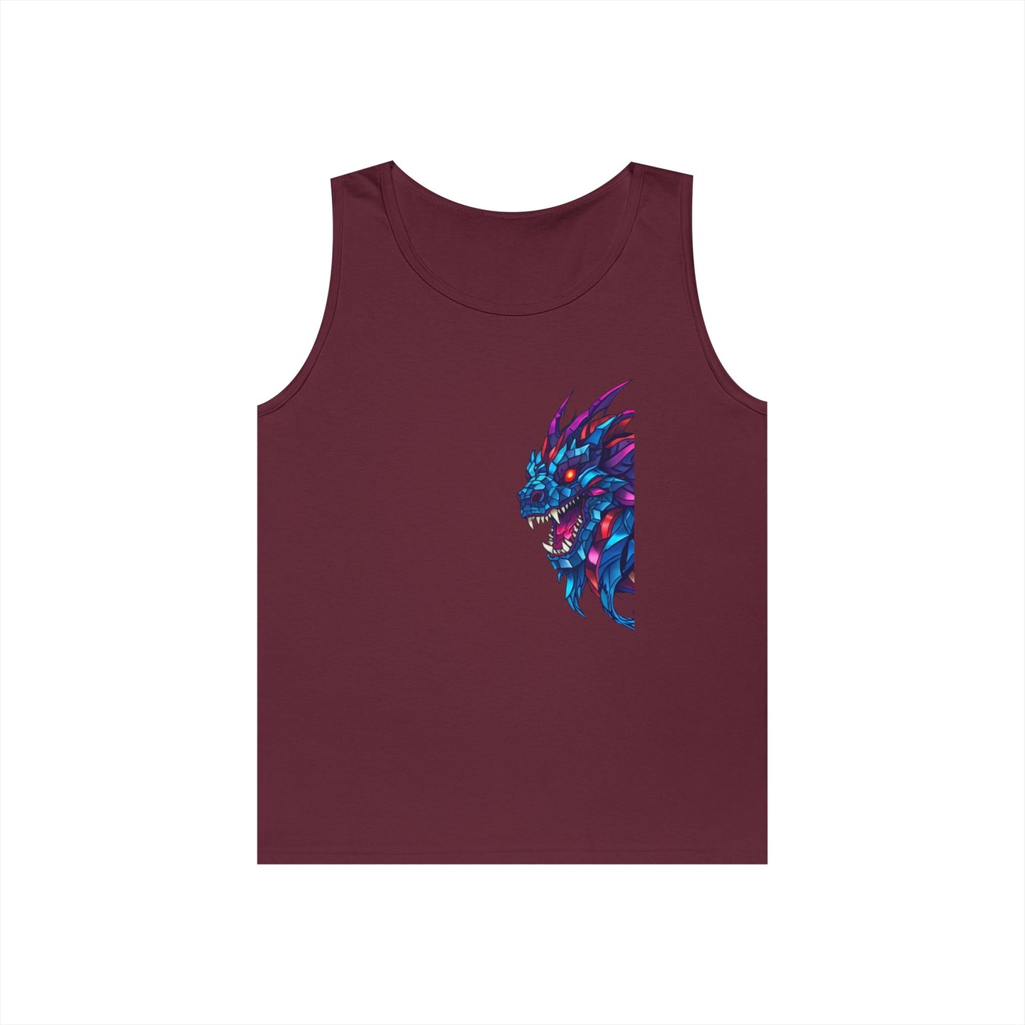 Fierce Lion Graphic Tank Top, Unisex Heavy Cotton Sleeveless Tee, Festival Wear, Summer Style, Gift for Animal Lovers