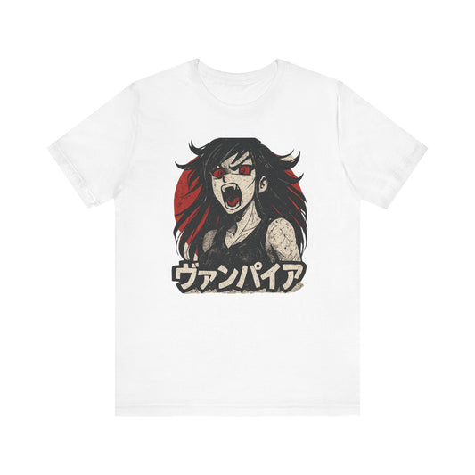 Vampire Graphic Tee, Unisex Jersey Short Sleeve T-Shirt, Anime Shirt, Gift for Anime Lovers, Halloween Costume, Horror Fan Apparel