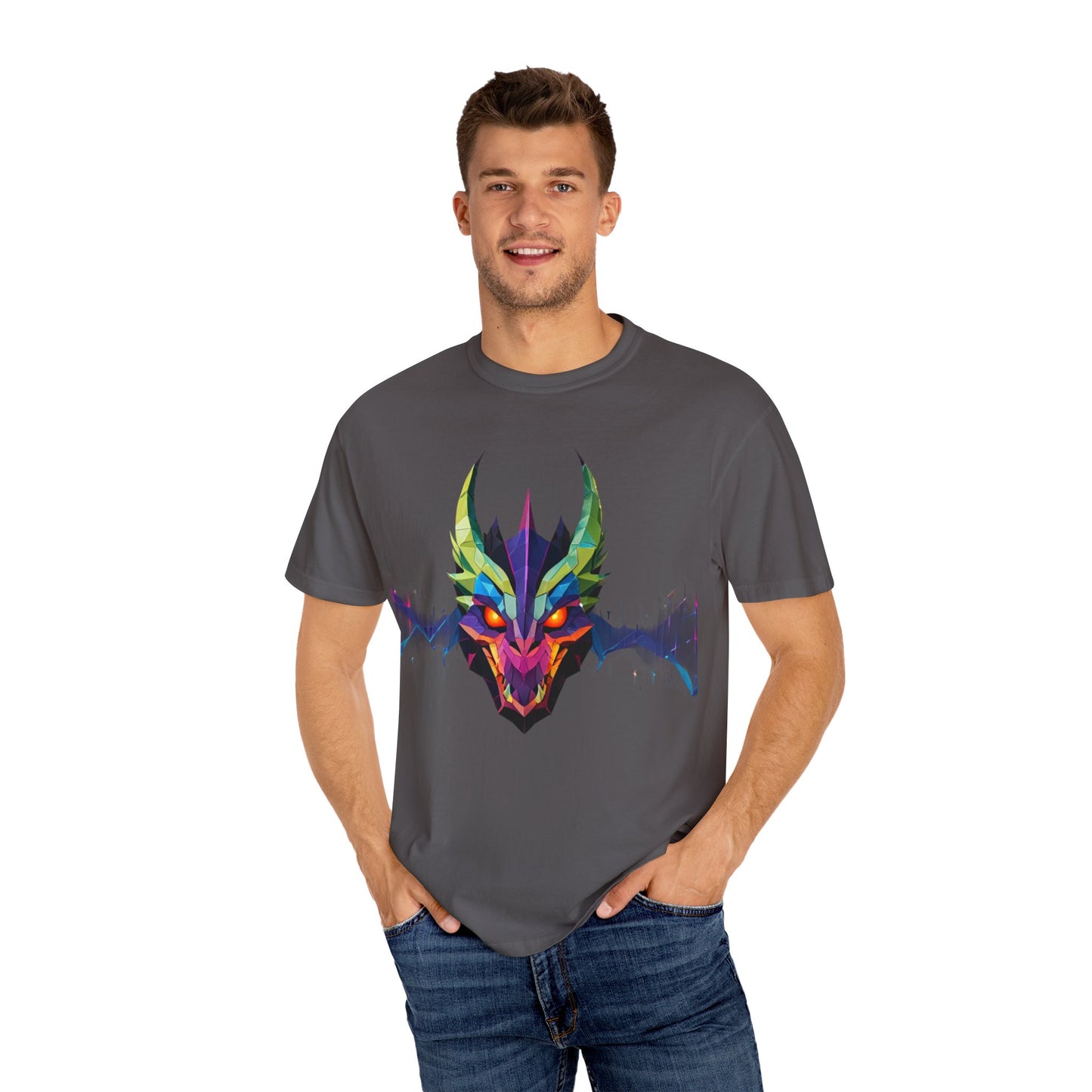 Colorful Dragon Artwork T-Shirt, Unique Graphic Tee, Unisex Casual Wear, Perfect Gift for Gamers, Birthday Gift, Art Enthusiasts