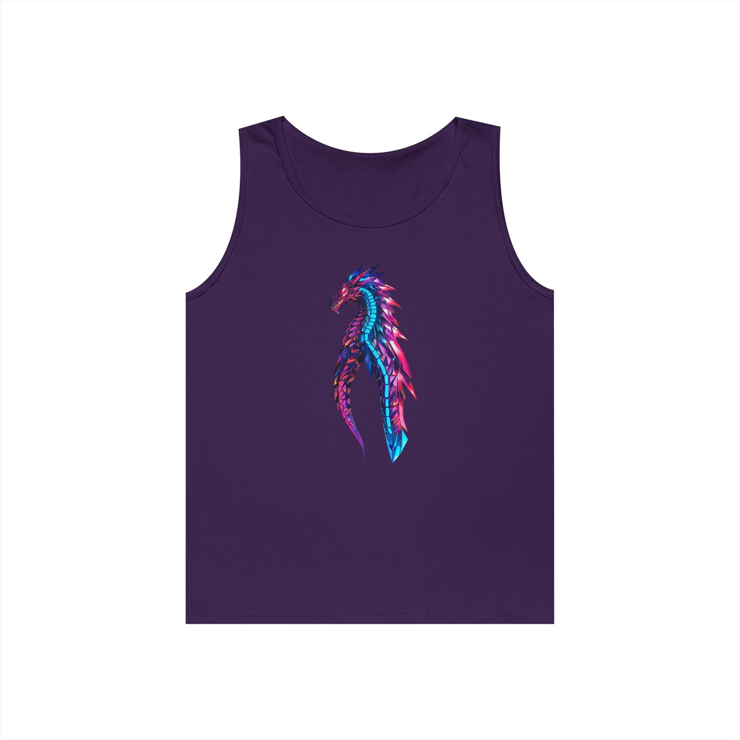 Dragon Art Unisex Heavy Cotton Tank Top, Casual Wear, Summer Fashion, Festival Outfit, Gift for Dragon Lovers