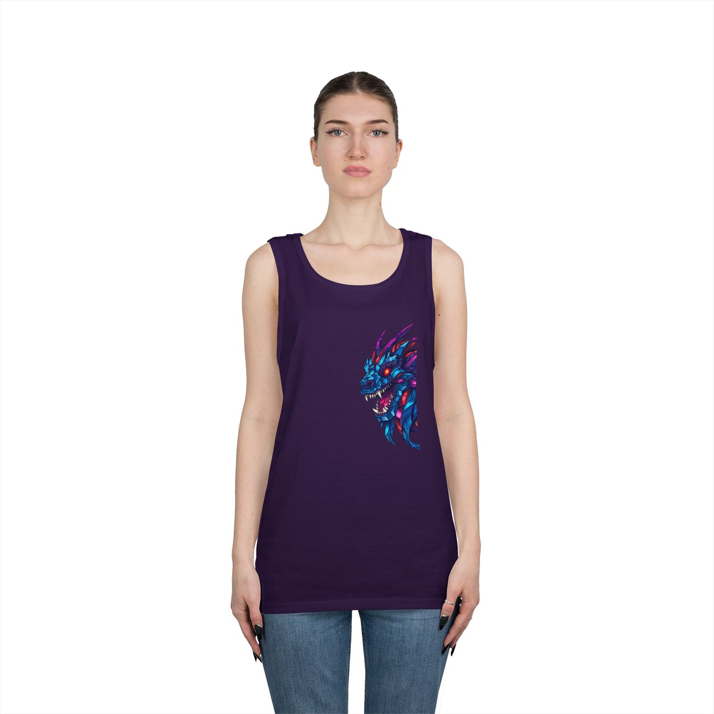 Fierce Lion Graphic Tank Top, Unisex Heavy Cotton Sleeveless Tee, Festival Wear, Summer Style, Gift for Animal Lovers