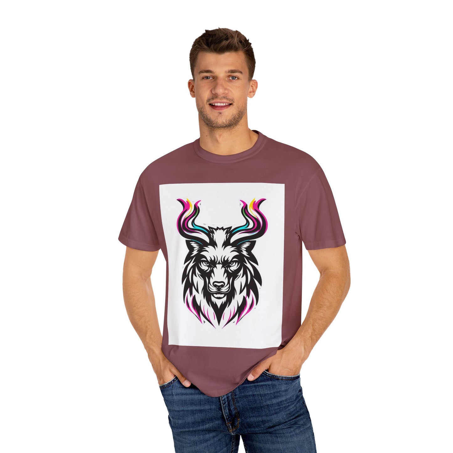 Colorful Graphic Tee with Animal Design, Unisex Garment-Dyed T-Shirt, Casual Wear, Gift for Animal Lovers, Summer Fashion