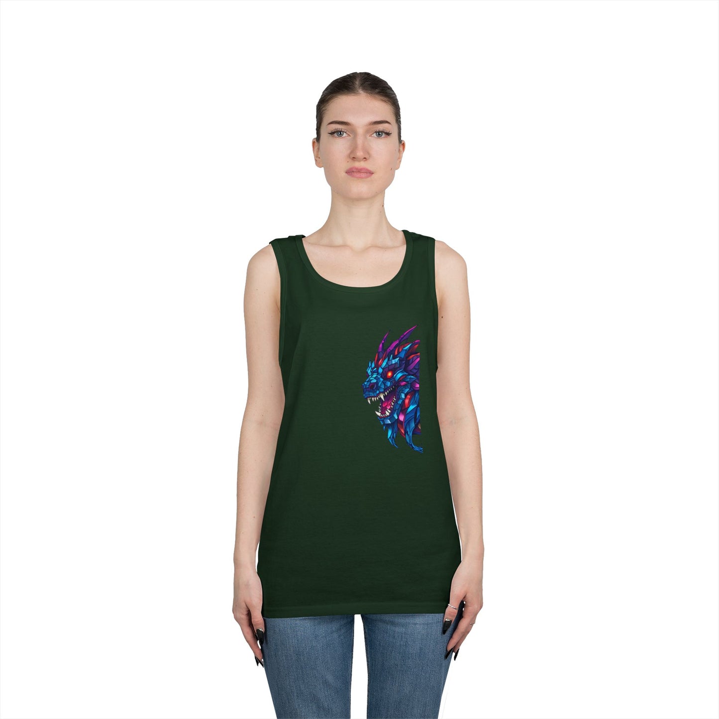 Fierce Lion Graphic Tank Top, Unisex Heavy Cotton Sleeveless Tee, Festival Wear, Summer Style, Gift for Animal Lovers