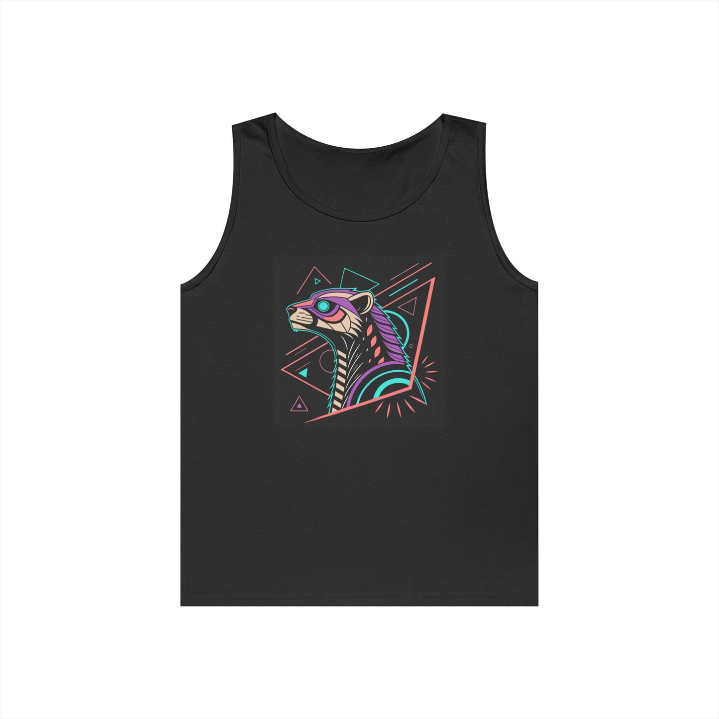 Vibrant Graphic Tank Top, Unisex Heavy Cotton Sleeveless Shirt, Festival Wear, Casual Summer Style, Unique Gift Idea