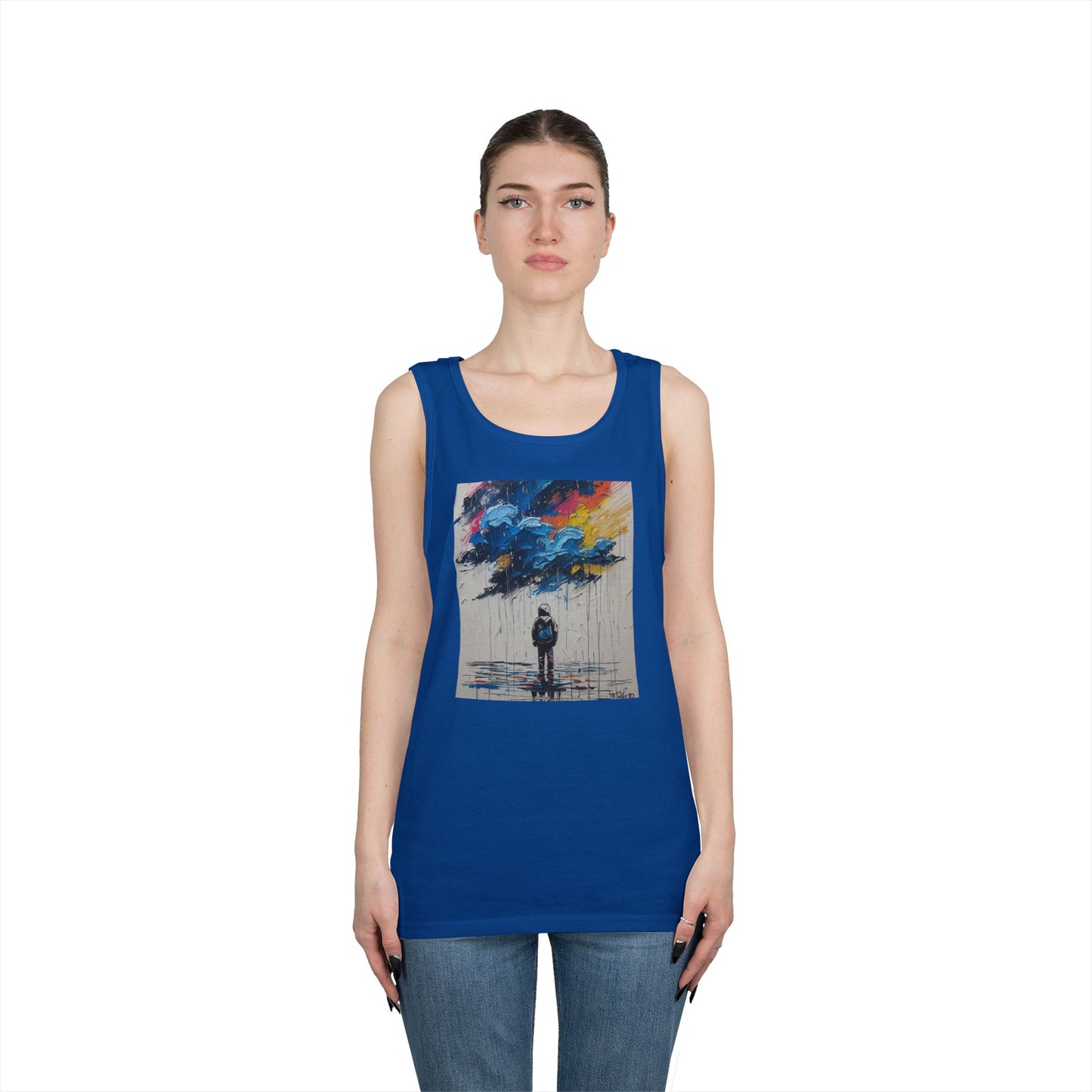 Artistic Unisex Heavy Cotton Tank Top - Inspirational Wall Art, Unique Graphic Tee, Summer Fashion, Gift for Art Lovers, Casual Wear