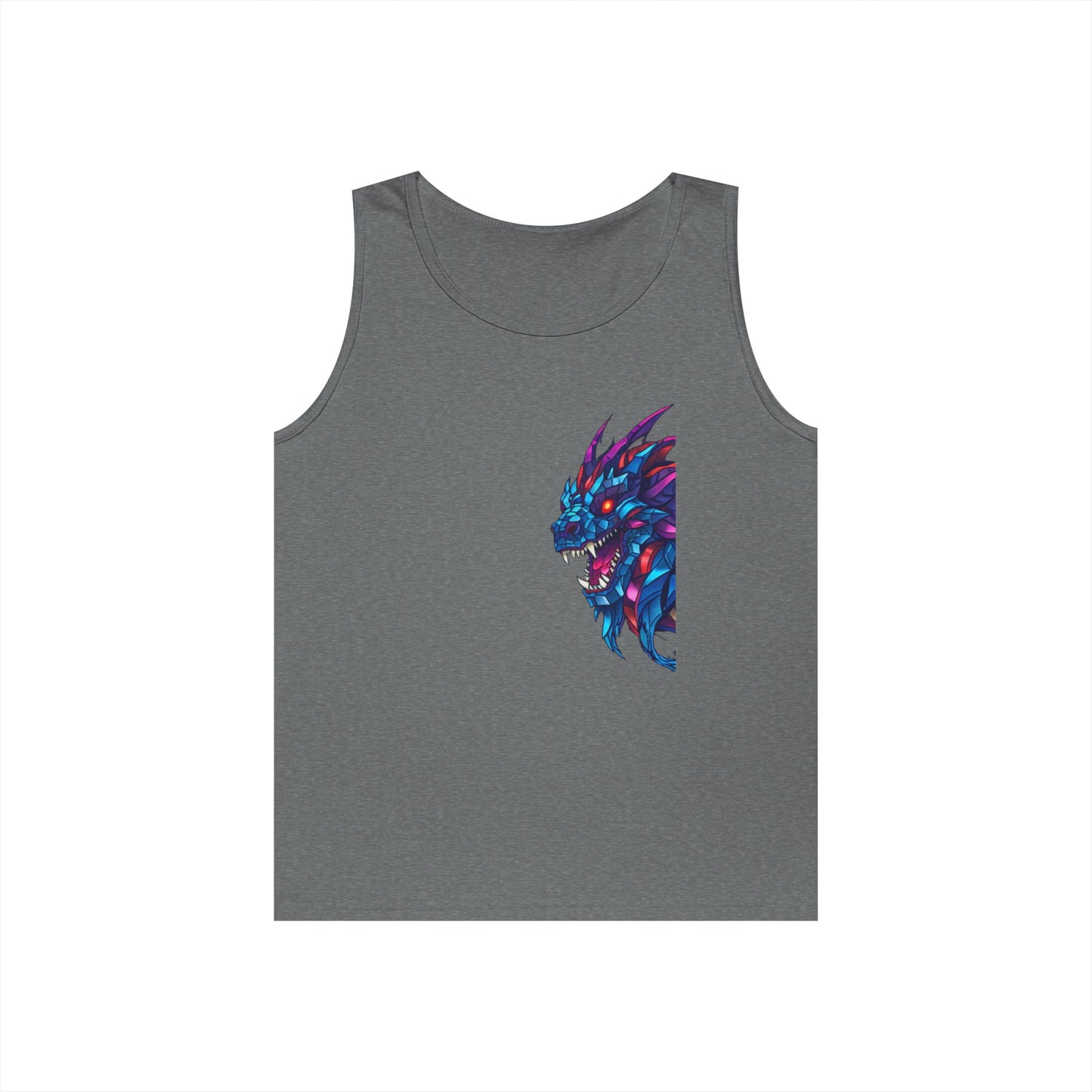 Fierce Lion Graphic Tank Top, Unisex Heavy Cotton Sleeveless Tee, Festival Wear, Summer Style, Gift for Animal Lovers