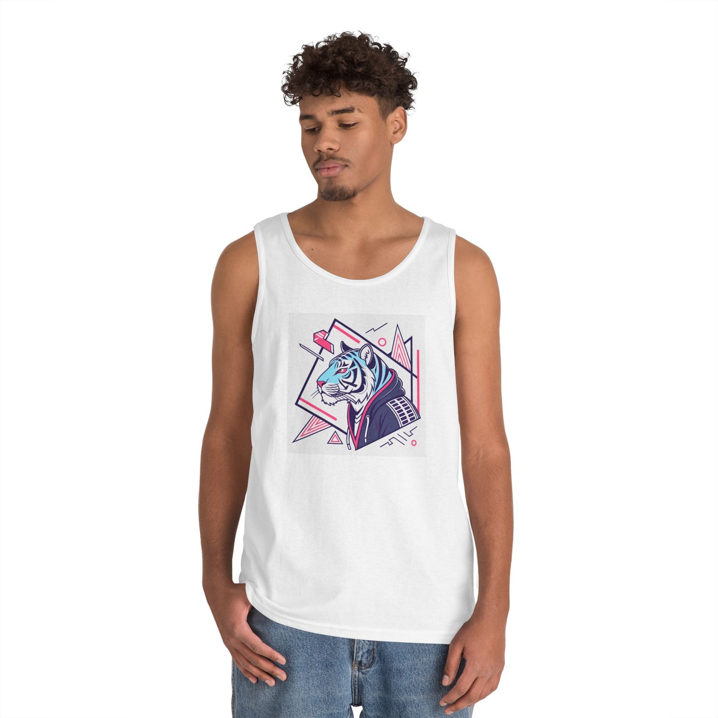 Bold Tiger Graphic Tank Top, Unisex Casual Wear, Summer Outfit, Graphic Tee for Men and Women, Cool Gift Idea, Streetwear Style