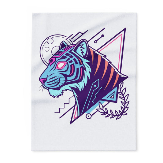 Vibrant Tiger Arctic Fleece Blanket, Cozy Throw for Home Decor, Gift for Animal Lovers, Colorful Plush Blanket, Unique Art Blanket