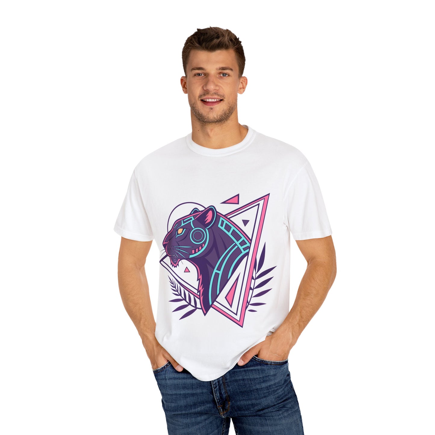 Cyber Panther Neon Techwear T-Shirt Futuristic Street Style Graphic Tee cyberpunk panther shirt