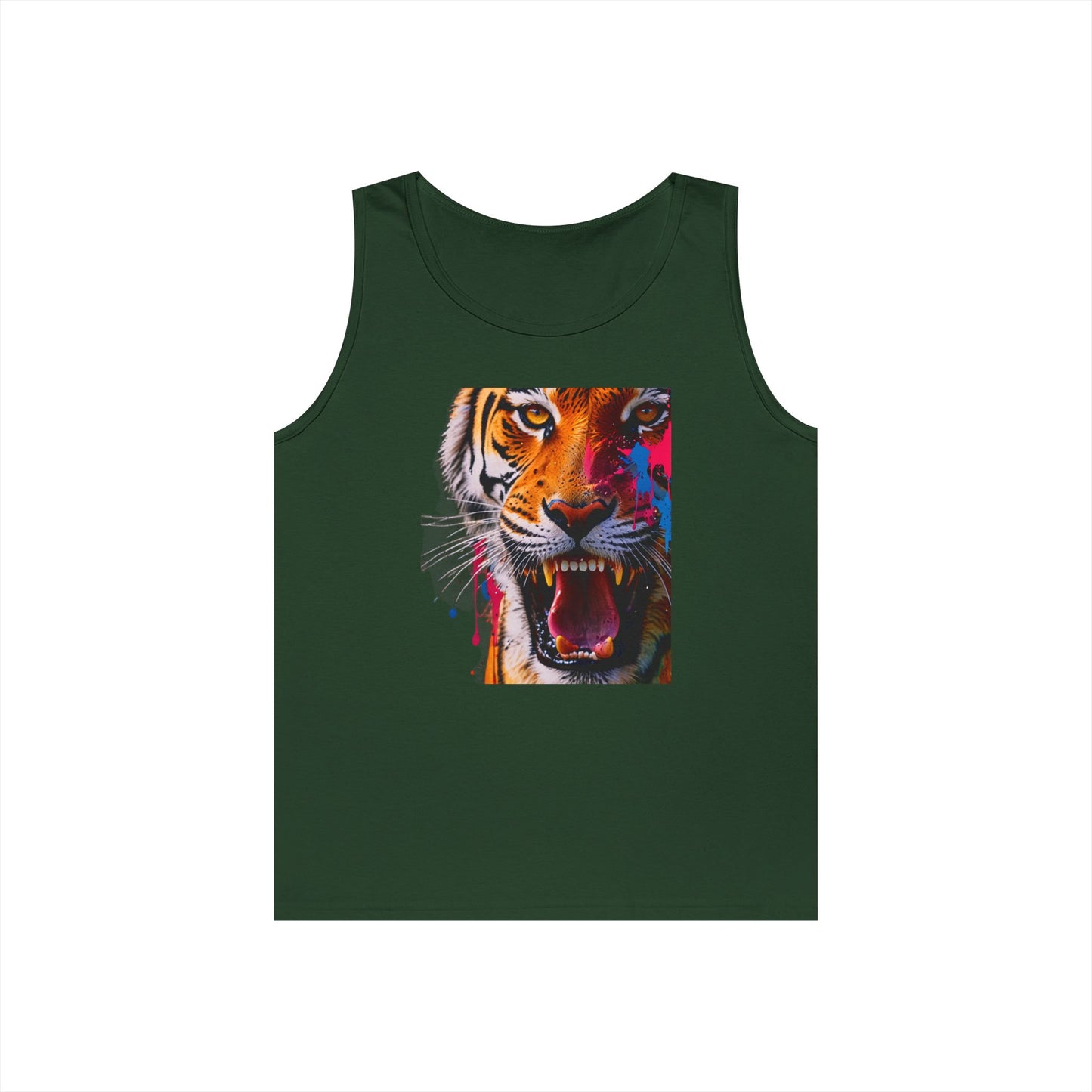 Bold Tiger Graphic Unisex Tank Top, Summer Attire, Animal Lover Gift, Fitness Shirt, Inspirational Apparel, Birthday Present