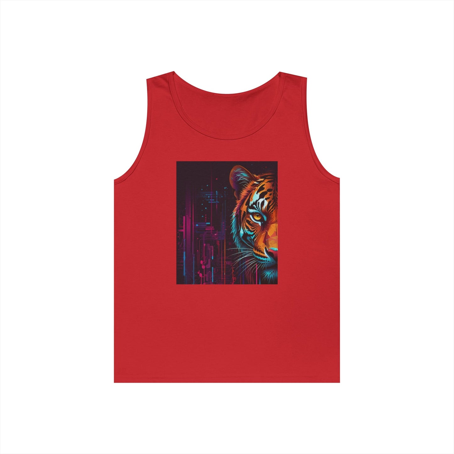 Fierce Tiger Graphic Tank Top - Unisex Summer Wear, Workout Top, Festival Outfit, Streetwear, Animal Lover Gift