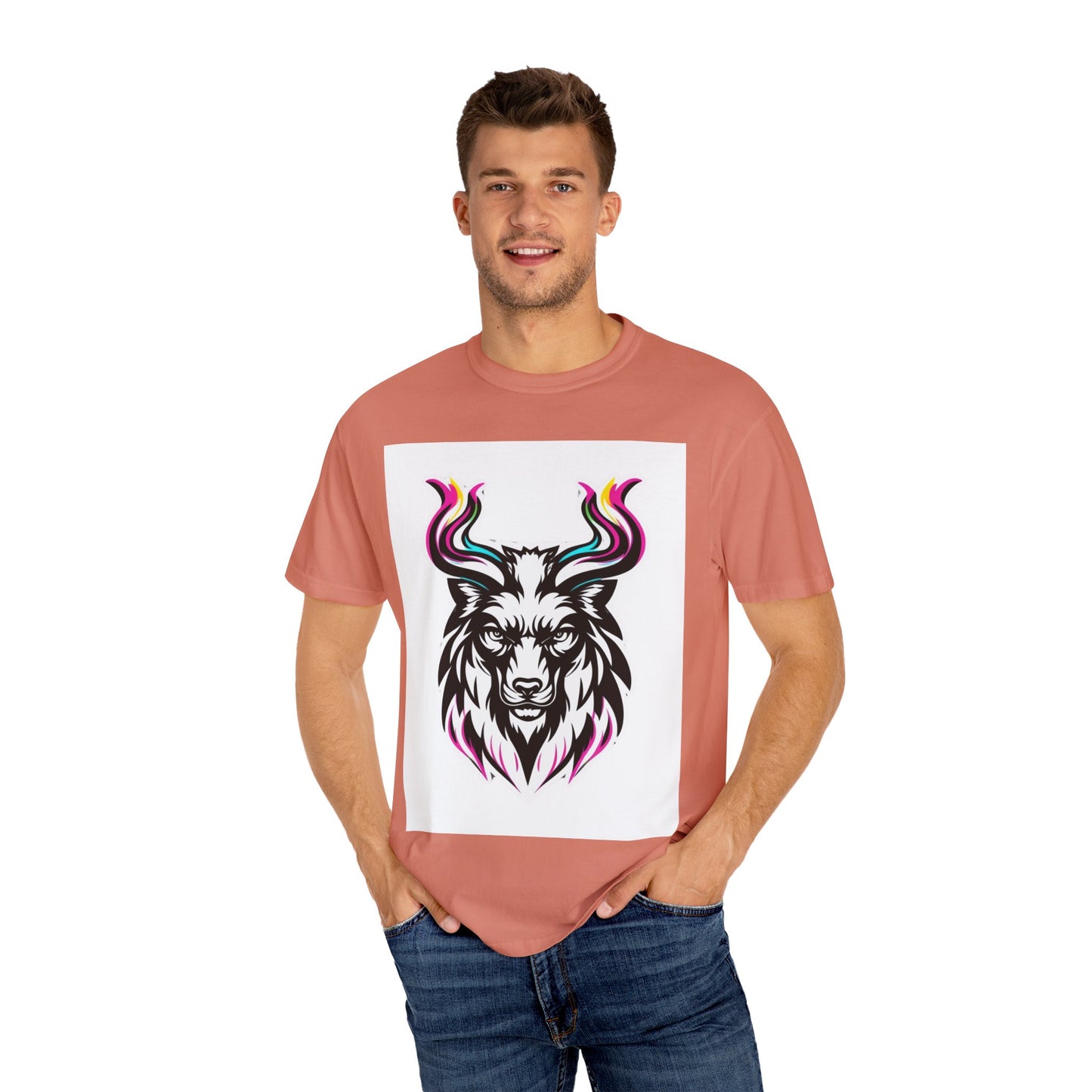 Colorful Graphic Tee with Animal Design, Unisex Garment-Dyed T-Shirt, Casual Wear, Gift for Animal Lovers, Summer Fashion