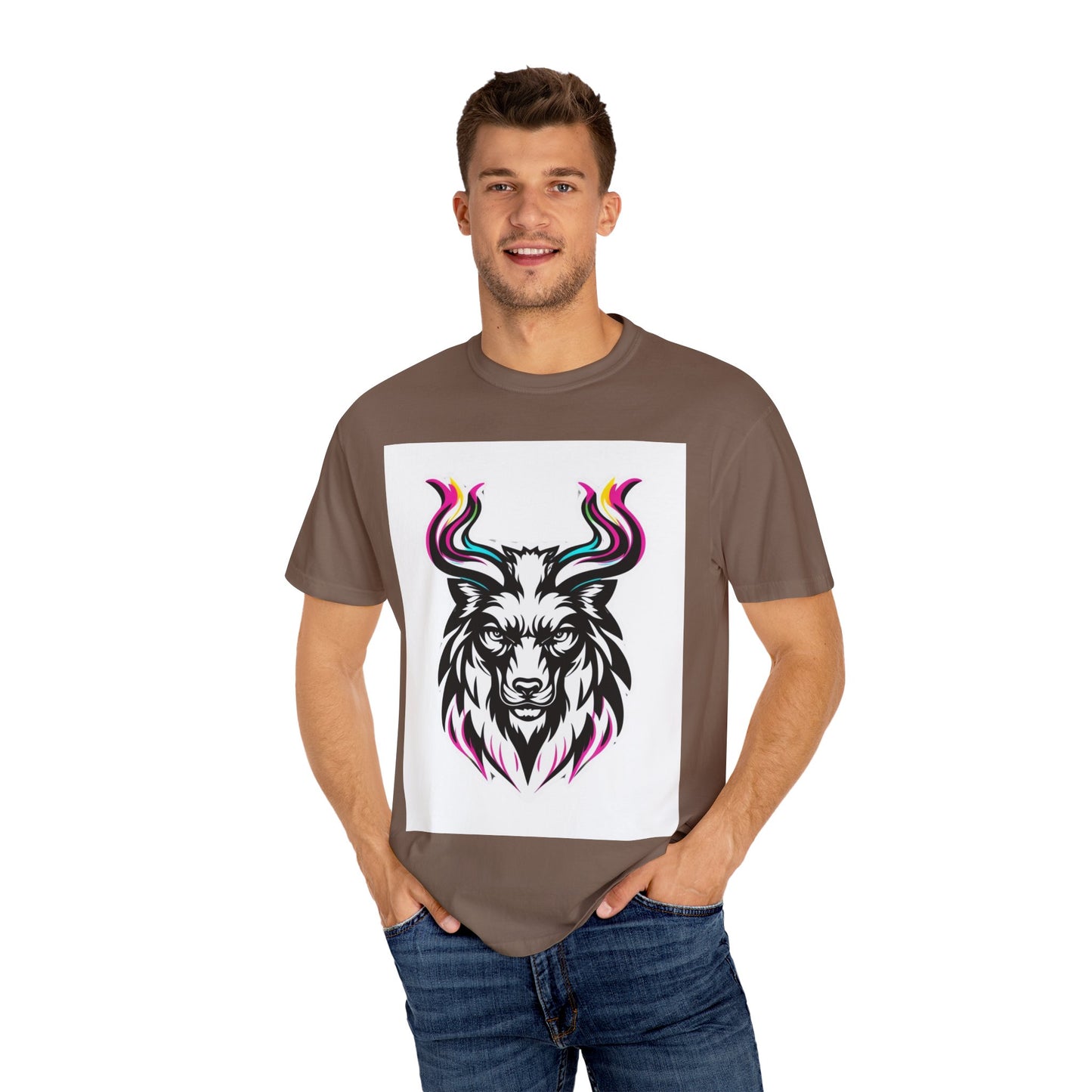 Colorful Graphic Tee with Animal Design, Unisex Garment-Dyed T-Shirt, Casual Wear, Gift for Animal Lovers, Summer Fashion
