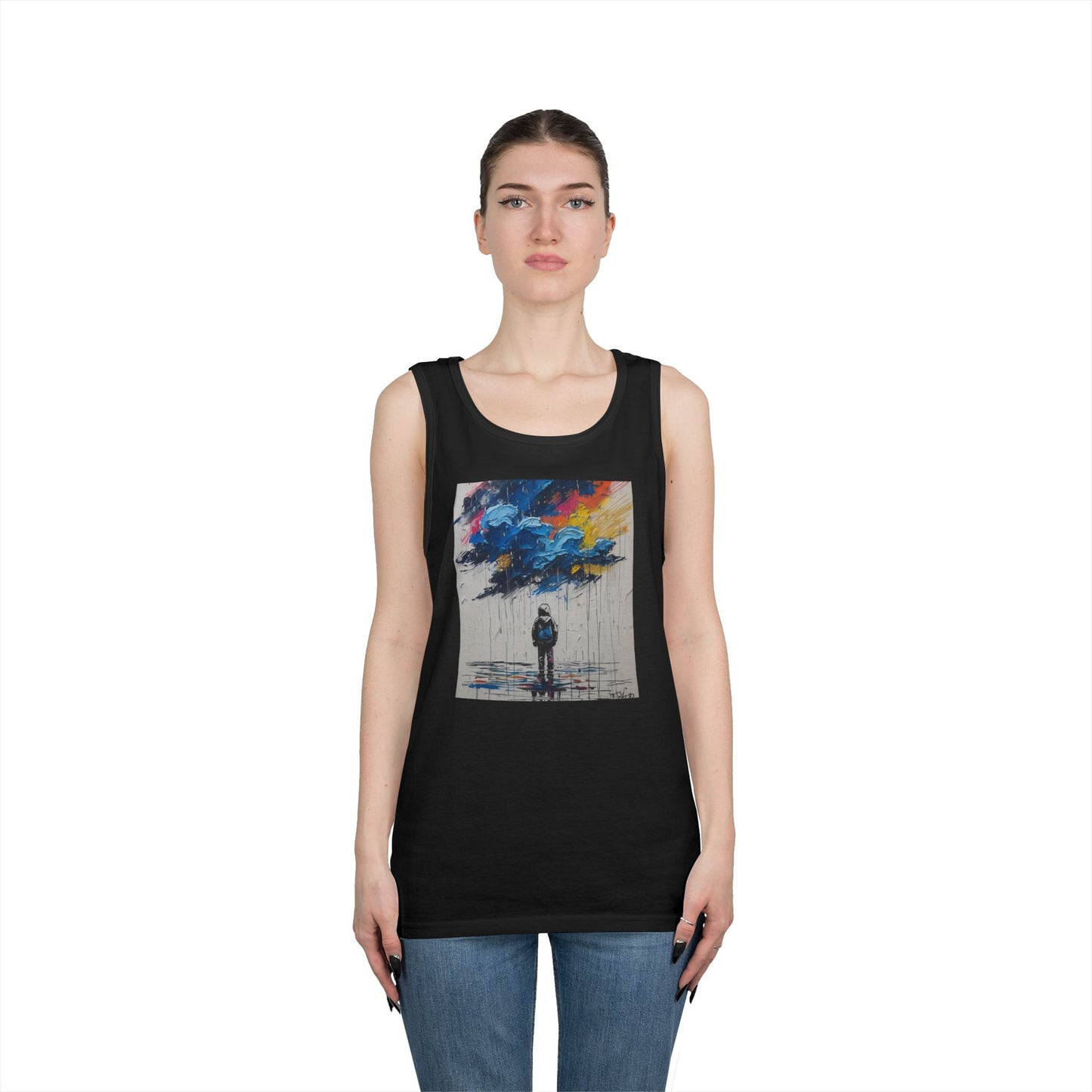 Artistic Unisex Heavy Cotton Tank Top - Inspirational Wall Art, Unique Graphic Tee, Summer Fashion, Gift for Art Lovers, Casual Wear