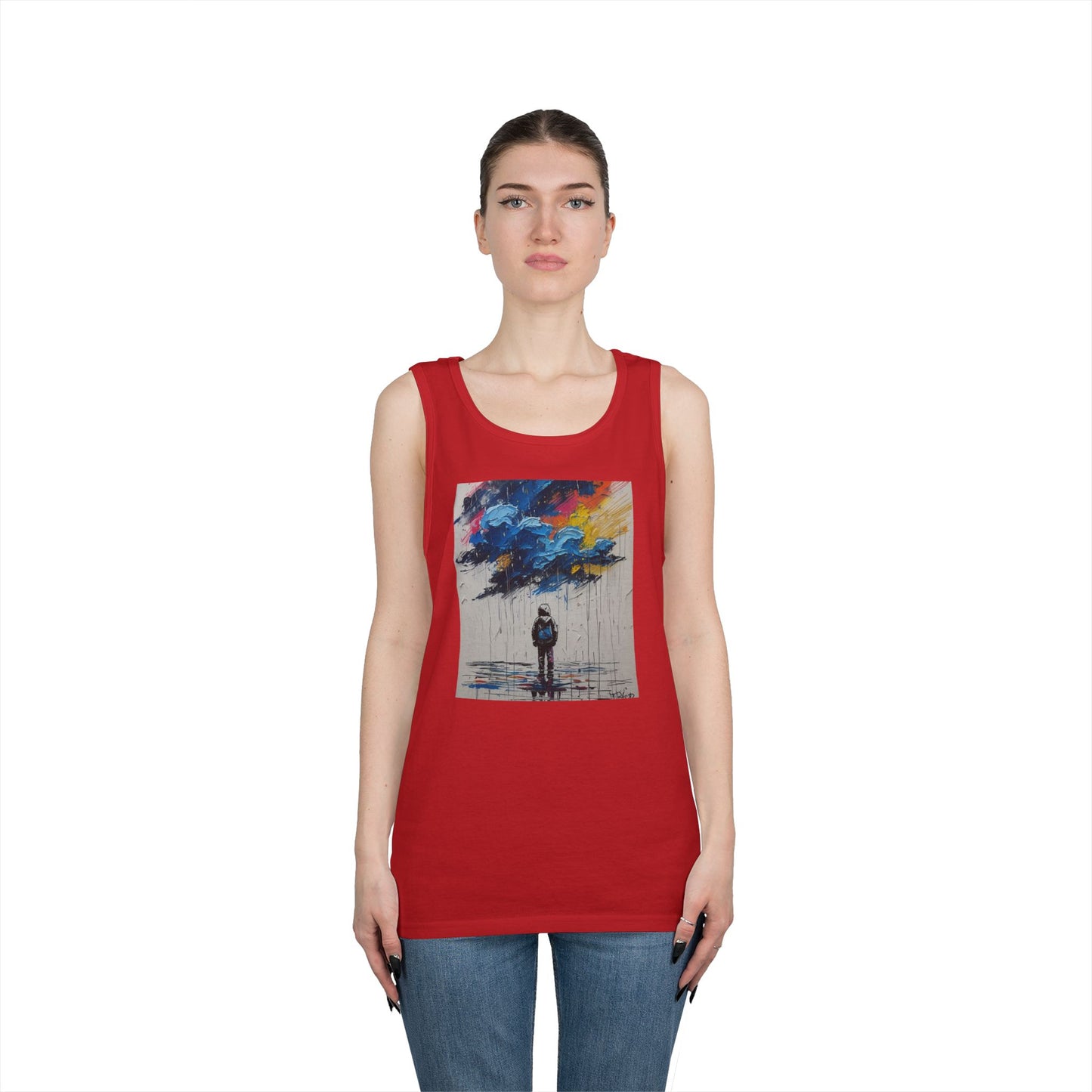 Artistic Unisex Heavy Cotton Tank Top - Inspirational Wall Art, Unique Graphic Tee, Summer Fashion, Gift for Art Lovers, Casual Wear