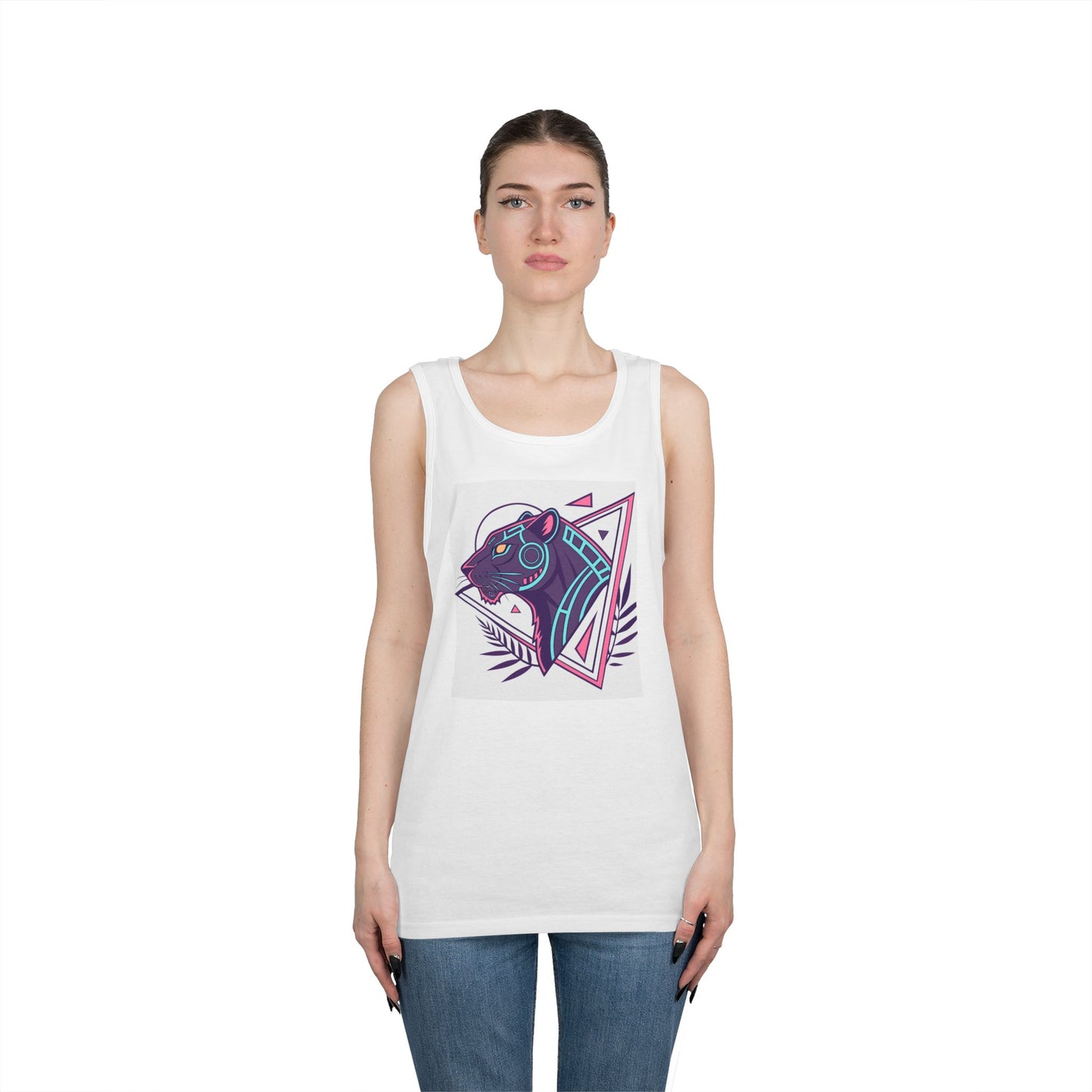 Bold Panther Graphic Tank Top, Casual Summer Wear, Gym Workout Tank, Gifts for Animal Lovers, Festival Apparel, Unique Graphic Tee