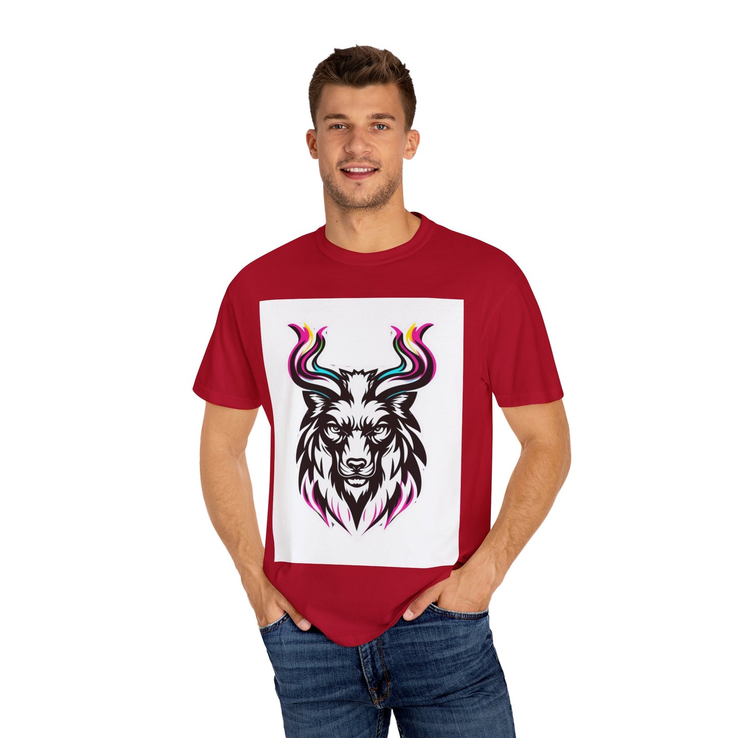 Colorful Graphic Tee with Animal Design, Unisex Garment-Dyed T-Shirt, Casual Wear, Gift for Animal Lovers, Summer Fashion