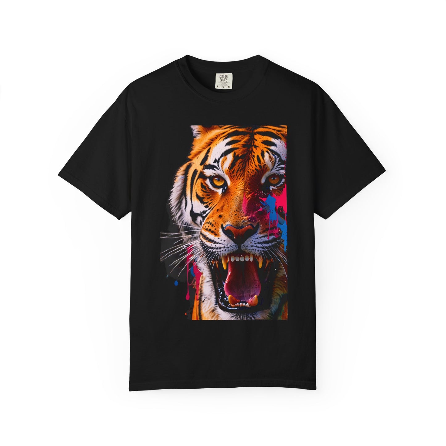 Fierce Tiger Graphic T-Shirt | Unisex Garment-Dyed Tee, Wild Animal Shirt, Nature Lover Gift, Statement Tee, Birthday and Casual Wear