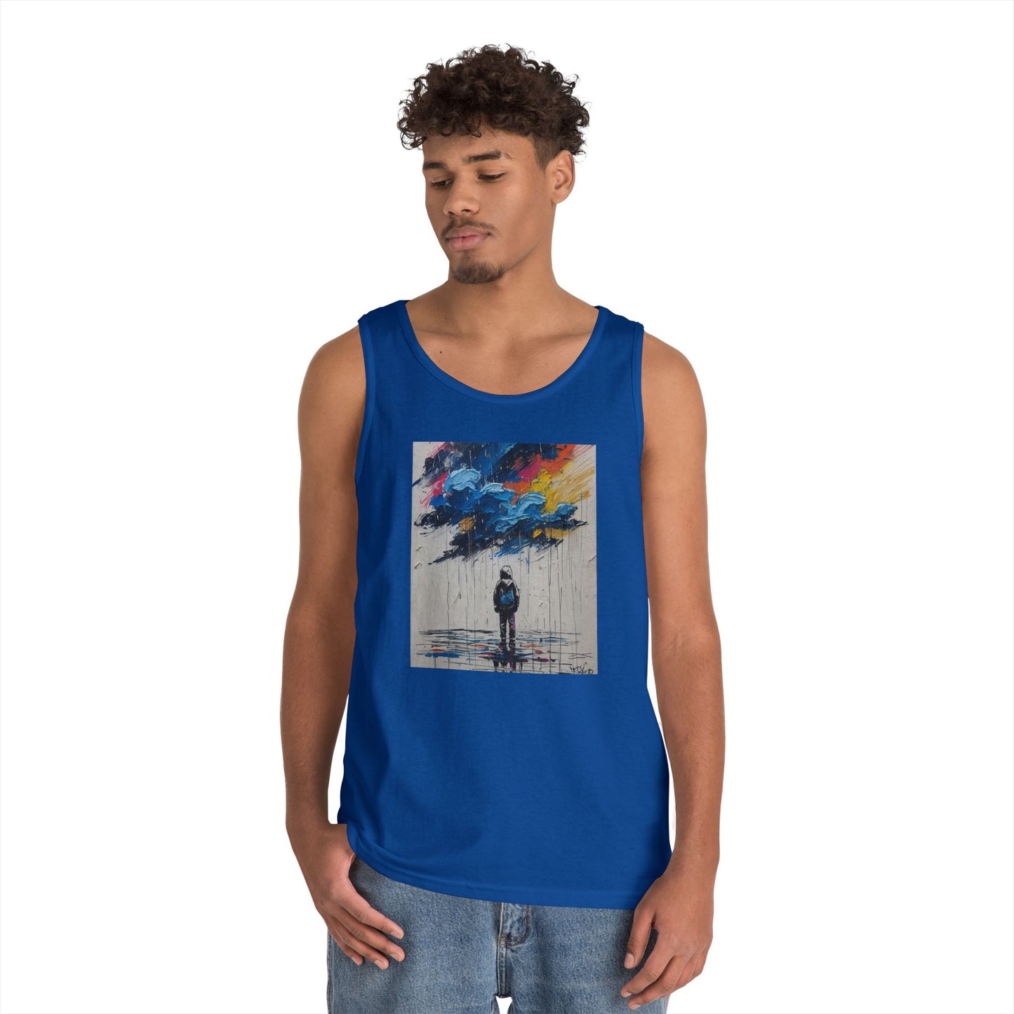 Artistic Unisex Heavy Cotton Tank Top - Inspirational Wall Art, Unique Graphic Tee, Summer Fashion, Gift for Art Lovers, Casual Wear