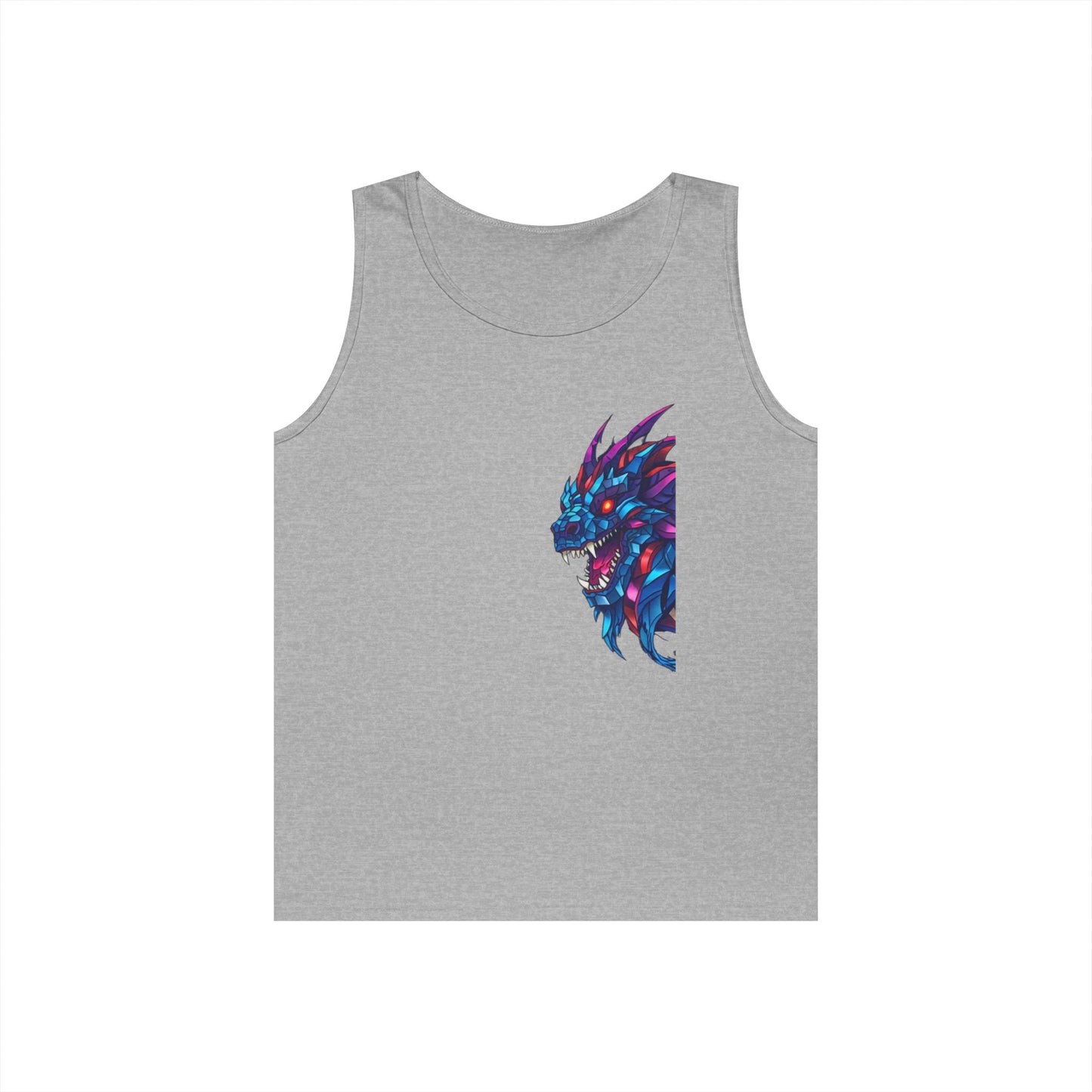 Fierce Lion Graphic Tank Top, Unisex Heavy Cotton Sleeveless Tee, Festival Wear, Summer Style, Gift for Animal Lovers