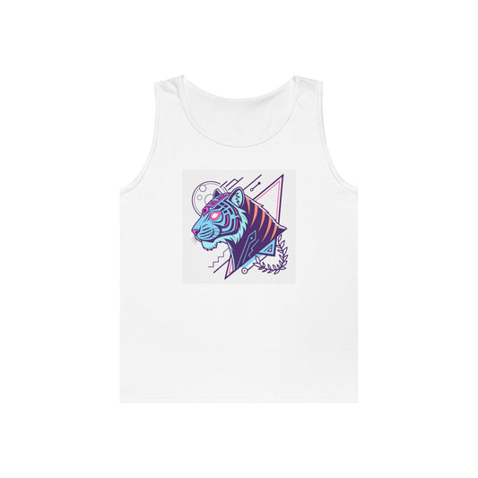 Vibrant Tiger Graphic Tank Top, Unisex Summer Apparel, Stylish Workout Gear, Festival Wear, Animal Lover Gift