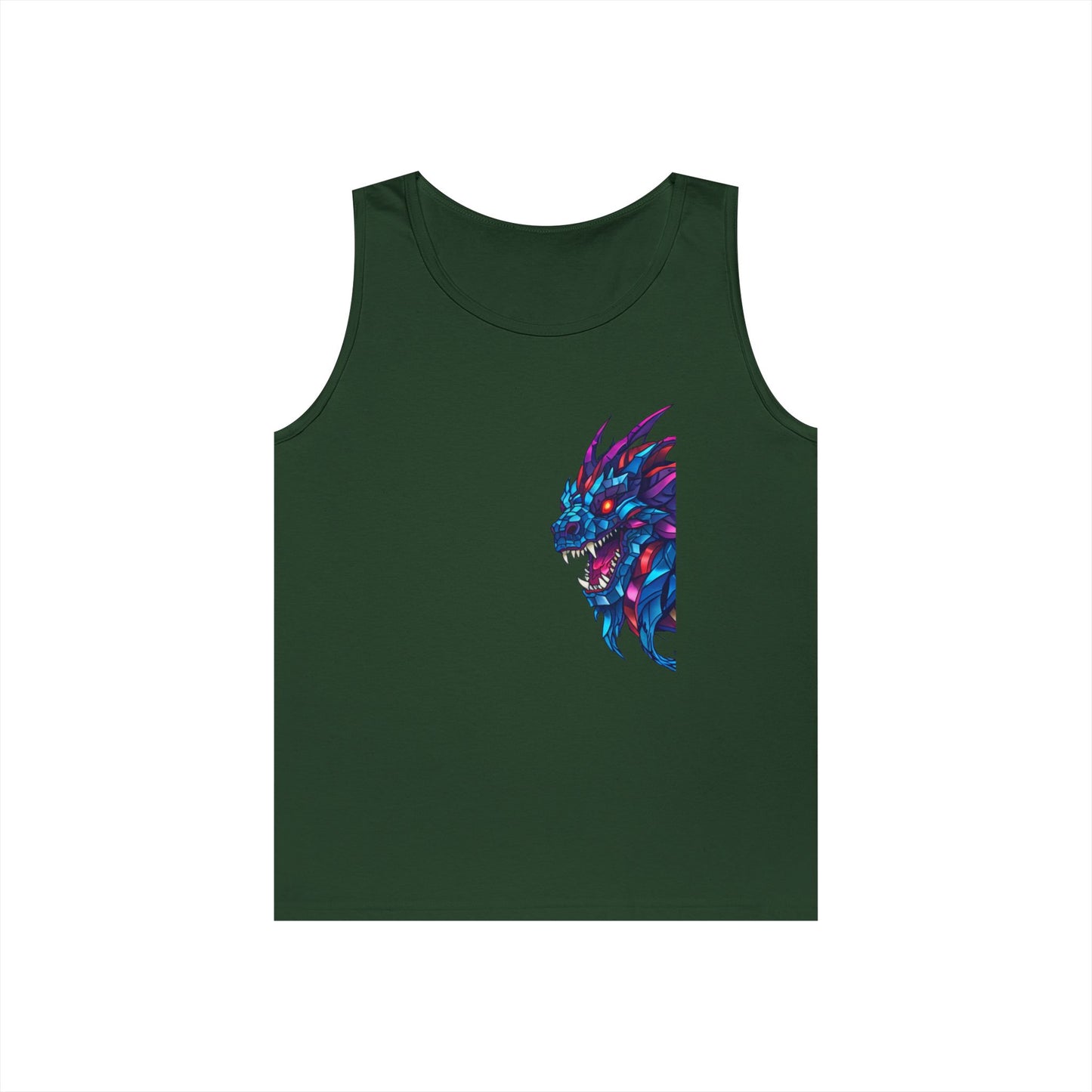 Fierce Lion Graphic Tank Top, Unisex Heavy Cotton Sleeveless Tee, Festival Wear, Summer Style, Gift for Animal Lovers