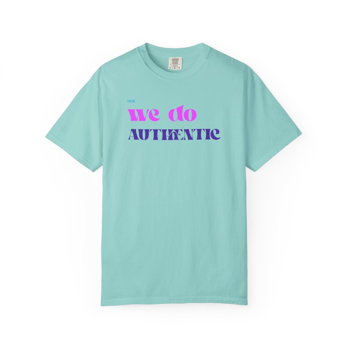 We Do Authentic T-Shirt — Retro Pink & Purple Graphic Tee