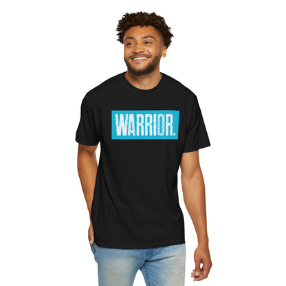 Warrior Graphic T-Shirt — Bold Blue Box Logo Tee