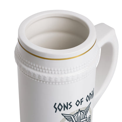 Viking Rune Beer Stein Mug — Nordic Shield Design